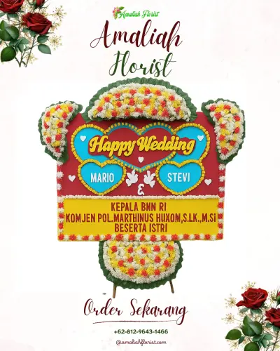 Karangan Papan Bunga Pernikahan di Cipandanwangi
